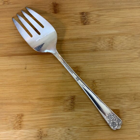 Rogers & Son IS April Silverplate Meat Fork Vintage Flatware Replacement 1950 - Picture 2 of 4